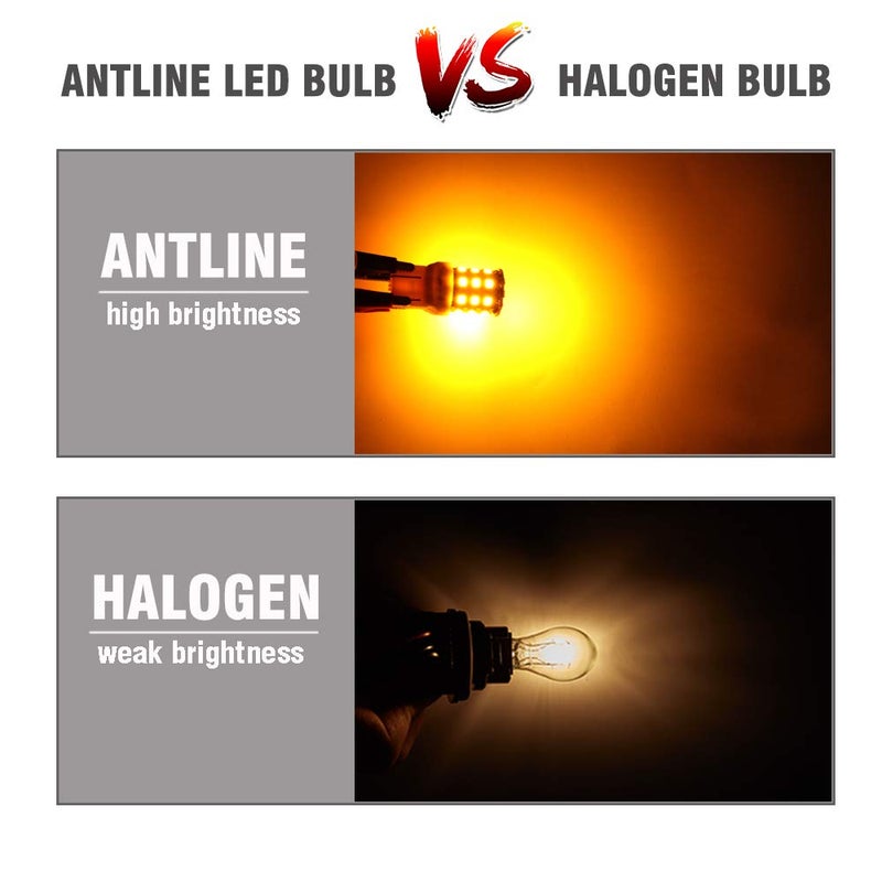Antline 3157 3156 3057 4157 3056 LED Bulbs Amber Yellow, 12-24V Super Bright 1000 Lumens Replacement for Turn Signal Blinker Lights, Side Marker Lights (Pack of 4) - Image 3